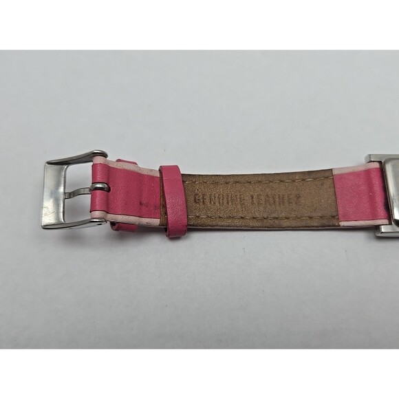 Skagen 528SSLP Women Square Watch Pearl Pink Leather Stainless Steel New Battery - Picture 10 of 12